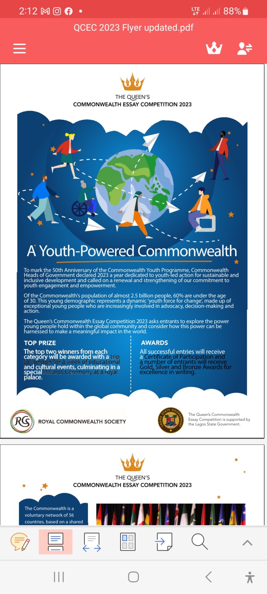 queen's commonwealth essay competition prizes