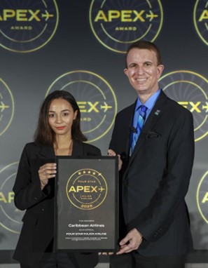 CARRIBEAN AIRLINES EARNS 2024 APEX FOUR STAR MAJOR AIRLINE AWARD
