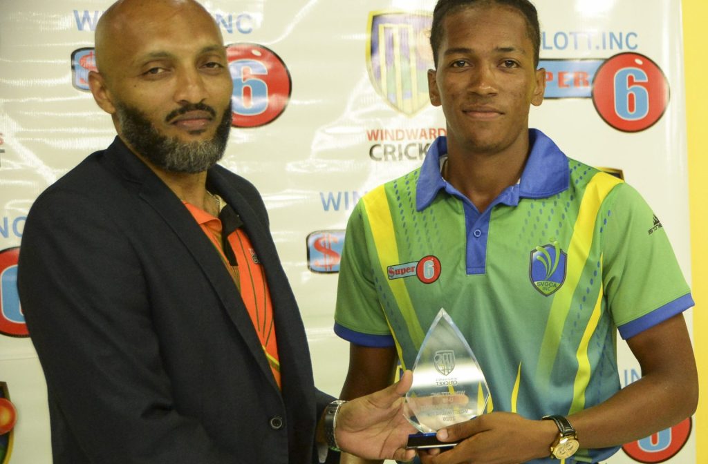 Kazado-Henry-of-St.-Vincent-and-the-Grenadines-right-received-the-Most-Wickets-Award-for-his-tally-of-15-scalps-in-six-innings-photo-WINLOTT-Robertson-S.-Henry