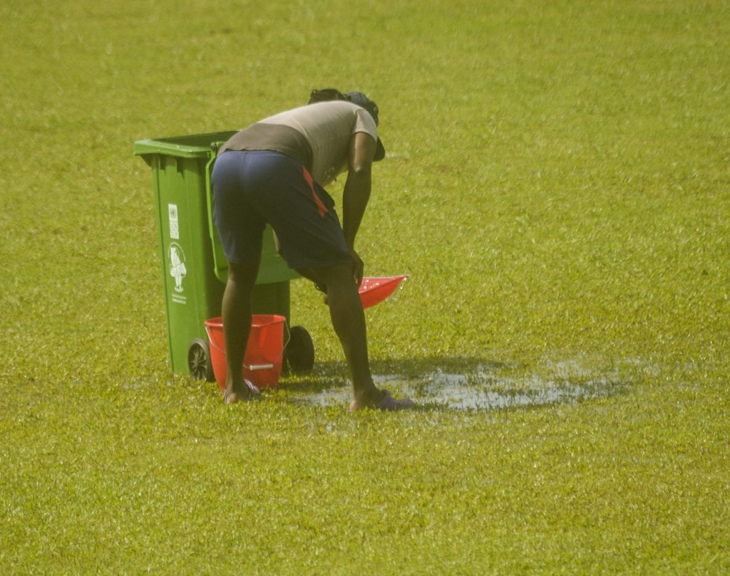 Start of play delayed at Geneva in crucial Winlott fifth round match Mop-up operations are ongoing at the Geneva Playing Field