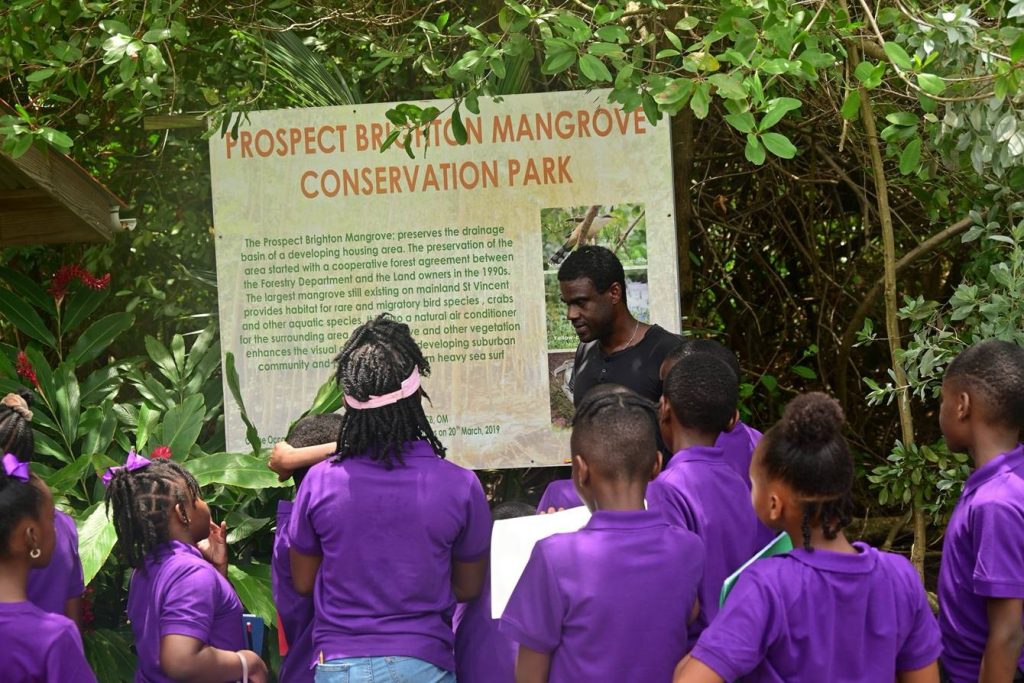 A Lesson in Nature: Sandals Foundation Takes Students on Mindfulness Nature Trail for Earth Day Grade Four students of the Dubois Government School listen keenly as they toured the Prospect Brighton Mangrove Conservation Park